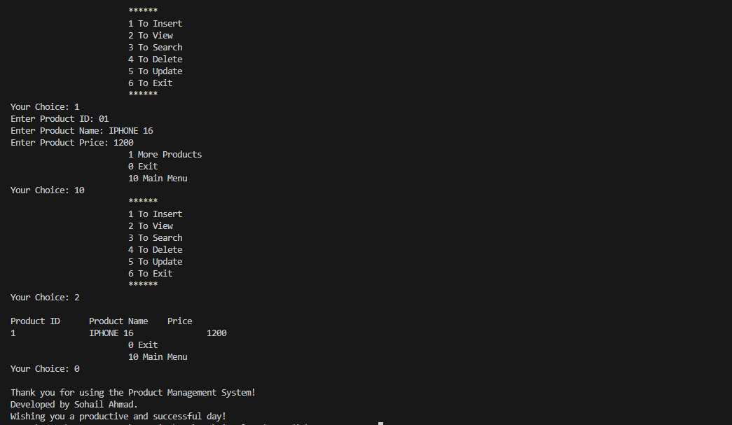 product Management System